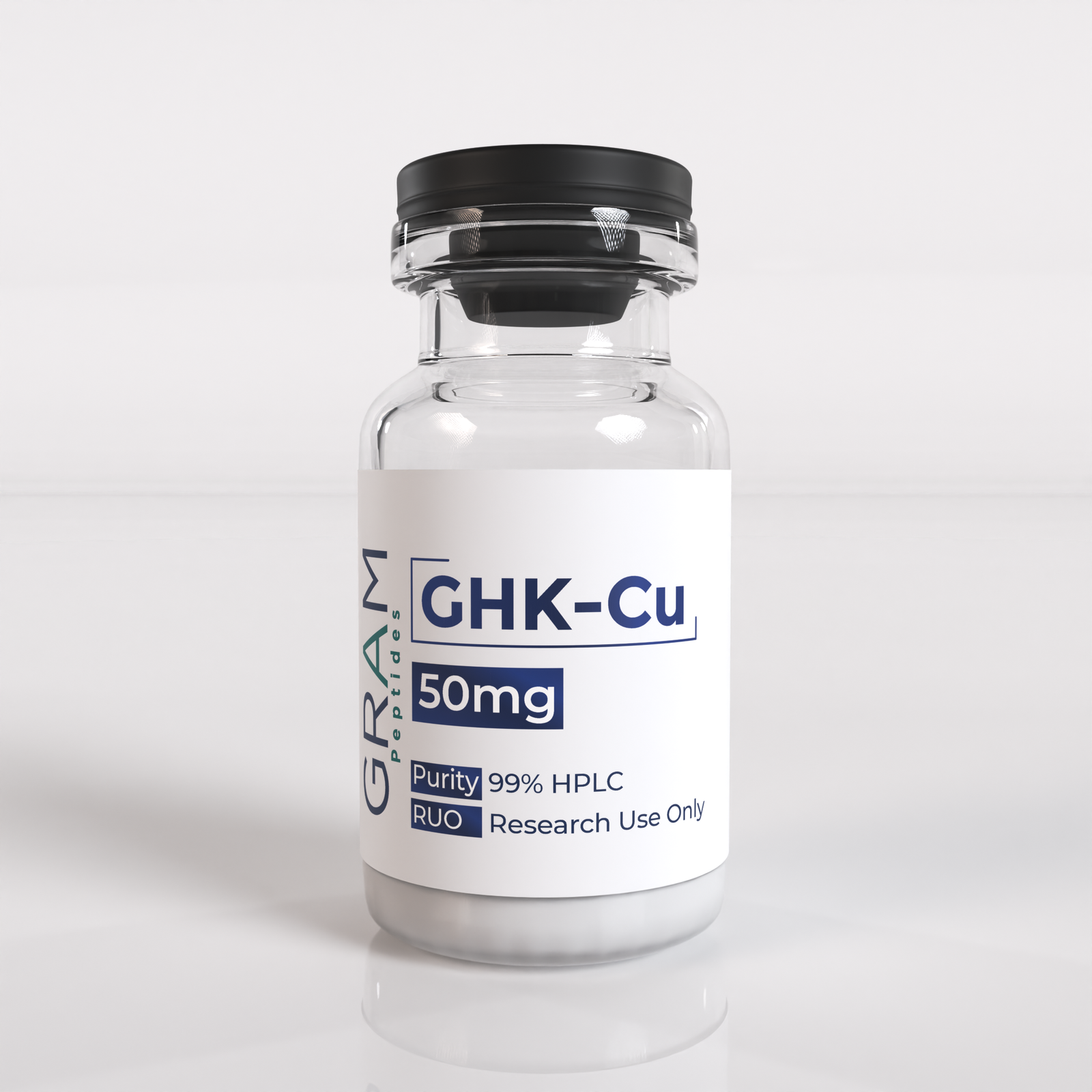 GHK-Cu peptide vial by GRAM Peptides – research peptide for collagen production, skin repair, and hair growth studies