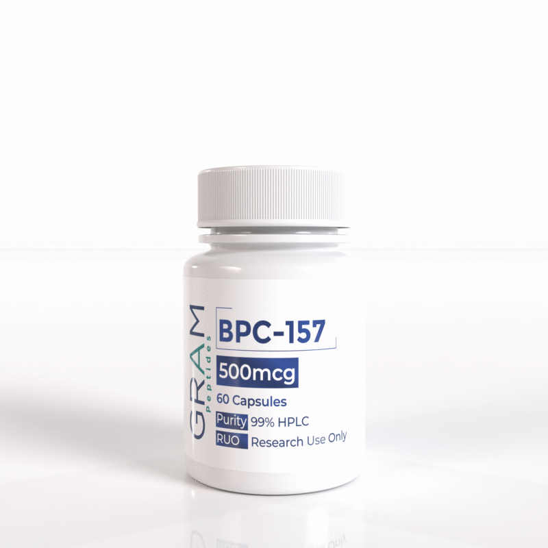 BPC-157 500 mcg MR Oral peptide capsules by GRAM Peptides – research peptide for gut health, recovery, and regeneration studies