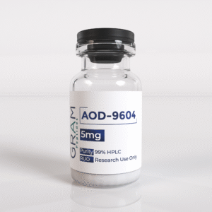 AOD-9604 peptide vial by GRAM Peptides β research peptide for fat metabolism, weight management, and recovery studies