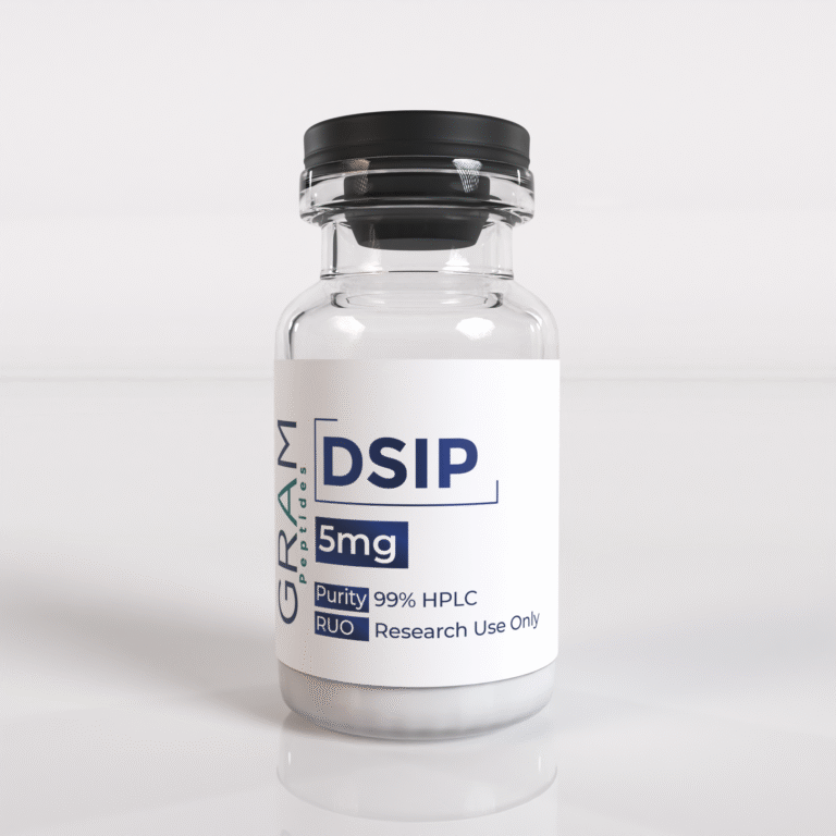 DSIP peptide vial by GRAM Peptides – research peptide for sleep regulation, stress response, and recovery studies