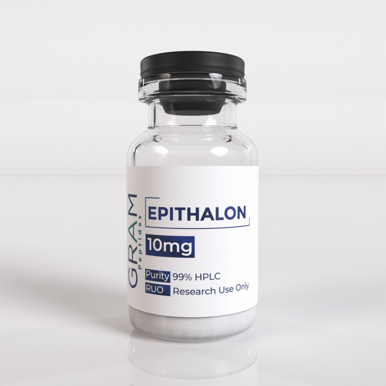 Epithalon peptide vial by GRAM Peptides – research peptide for cellular regeneration, longevity, and anti-aging studies