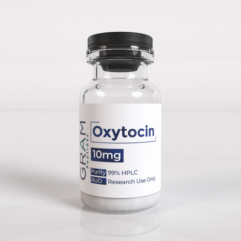 Oxytocin peptide vial by GRAM Peptides – research peptide for mood regulation, bonding, and stress response studies