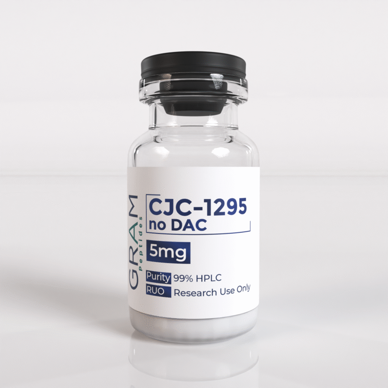 CJC-1295 No DAC 5mg peptide vial by GRAM Peptides – research peptide for growth hormone support and recovery studies