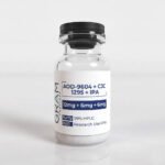 AOD-9604 12 mg + CJC-1295 6 mg + Ipamorelin 6 mg peptide vial by GRAM Peptides – research peptide blend for fat metabolism and growth hormone studies